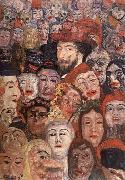 James Ensor Self-Portrait with Masks oil painting on canvas
